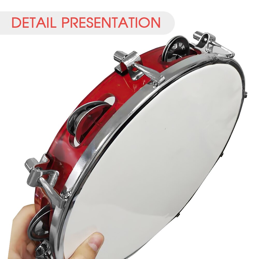 10 Inch Handheld Tamboerijn Dubbele Rij Tamboerijn Drum Set Self-Tuning Slaginstrument Musical Educatief Speelgoed Instrument