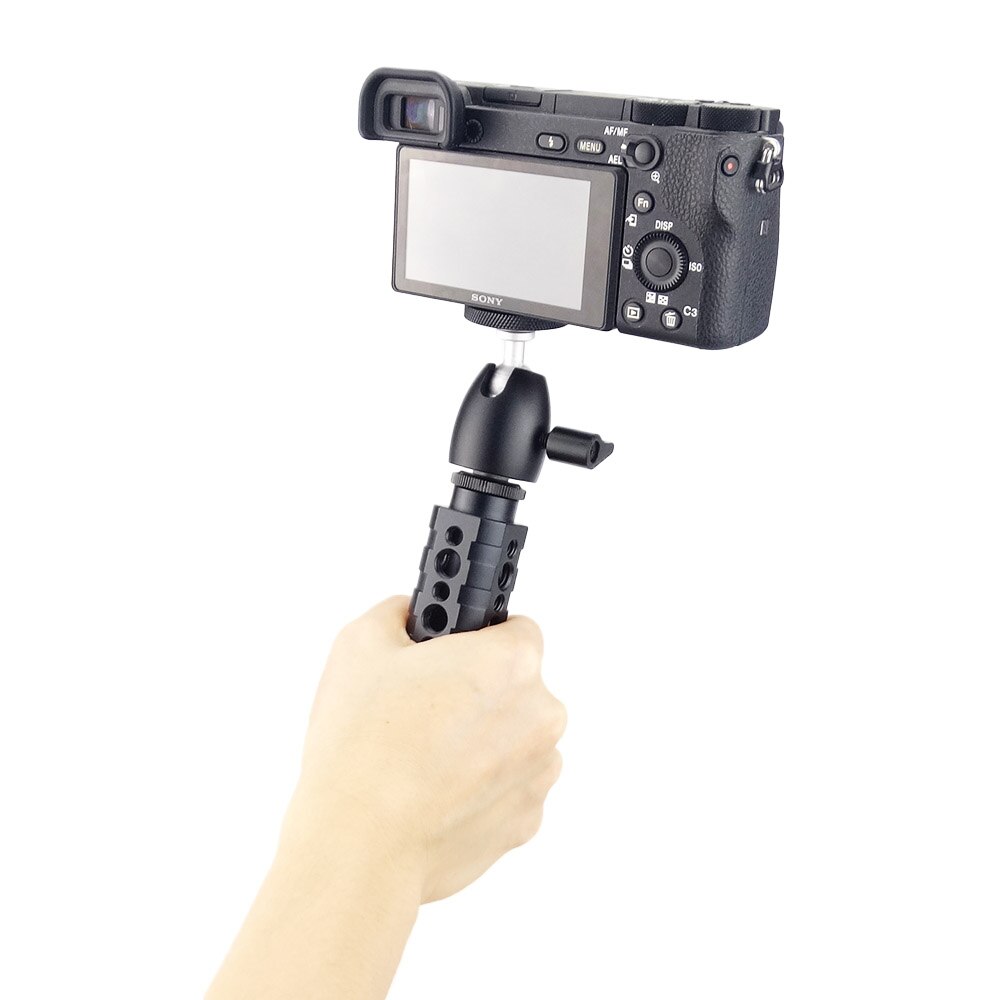 Magicrig aluminiumlegering kamerahandtag stödfäste med kulhuvud för för dslr-kamera actionkamera smartphone
