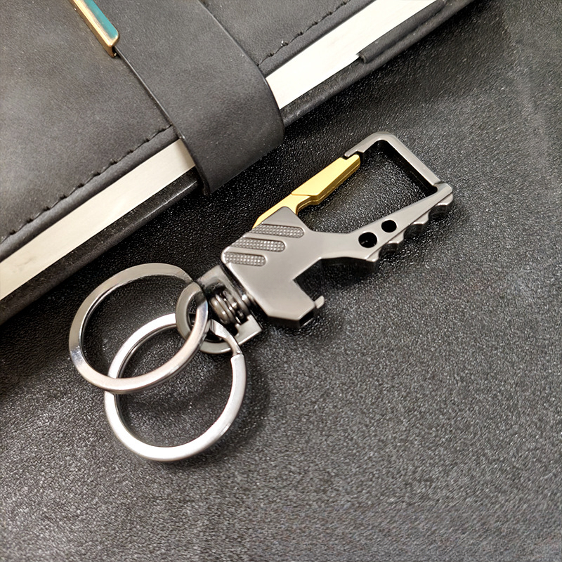 Chaveiro de gravidade multifuncional masculino com abridor de garrafa acessórios chave chaveiro do carro pingente abridor de banquete de casamento presente: Branco
