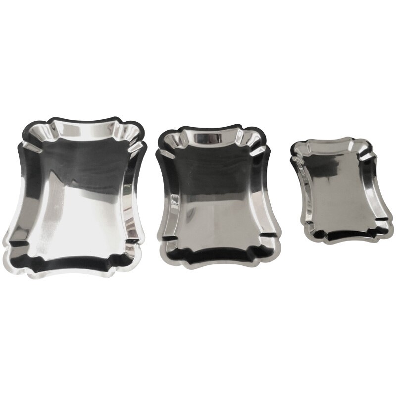 Plate Multi-Purpose Stainless Steel Plate Dessert Snack Nut Japanese Cuisine Bone Dish: Default Title