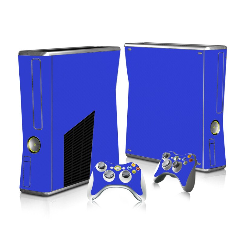 Carbon Fibrei Protector Vinyl Sticker voor Xbox 360 Slim Console met 2 Controller Skins Cover voor Xbox360