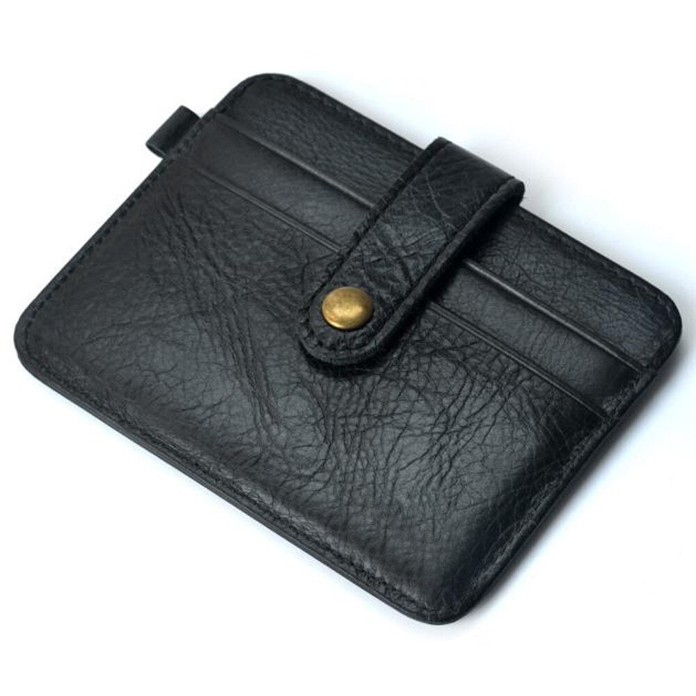 Maison Fabre zak mini portemonnee man hasp portemonnee slim credit kaarthouder kleine portemonnee lederen ID case purse bag pouch: Black