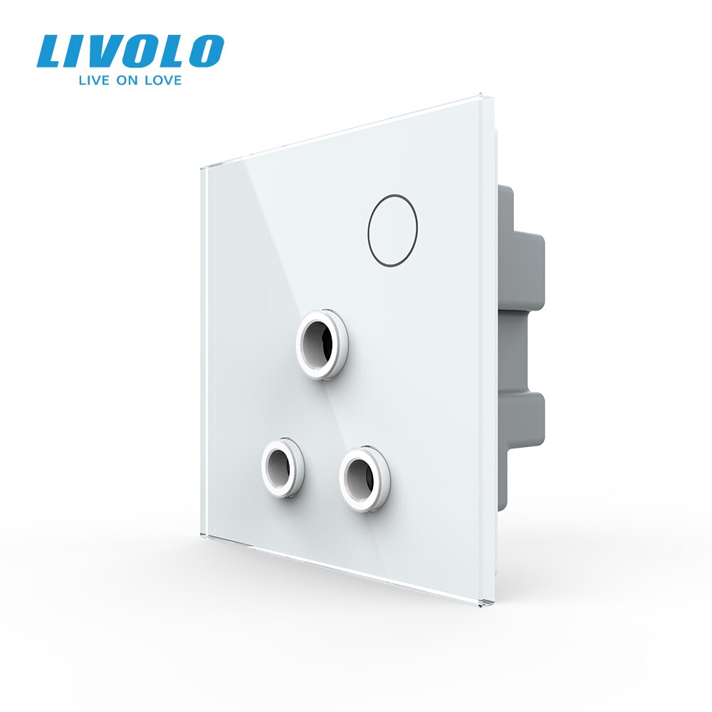 Livolo UK standard 15A Wall Power Socket, Touch Function Control, Ground Wires Link, 220-250V, Remote Control: White