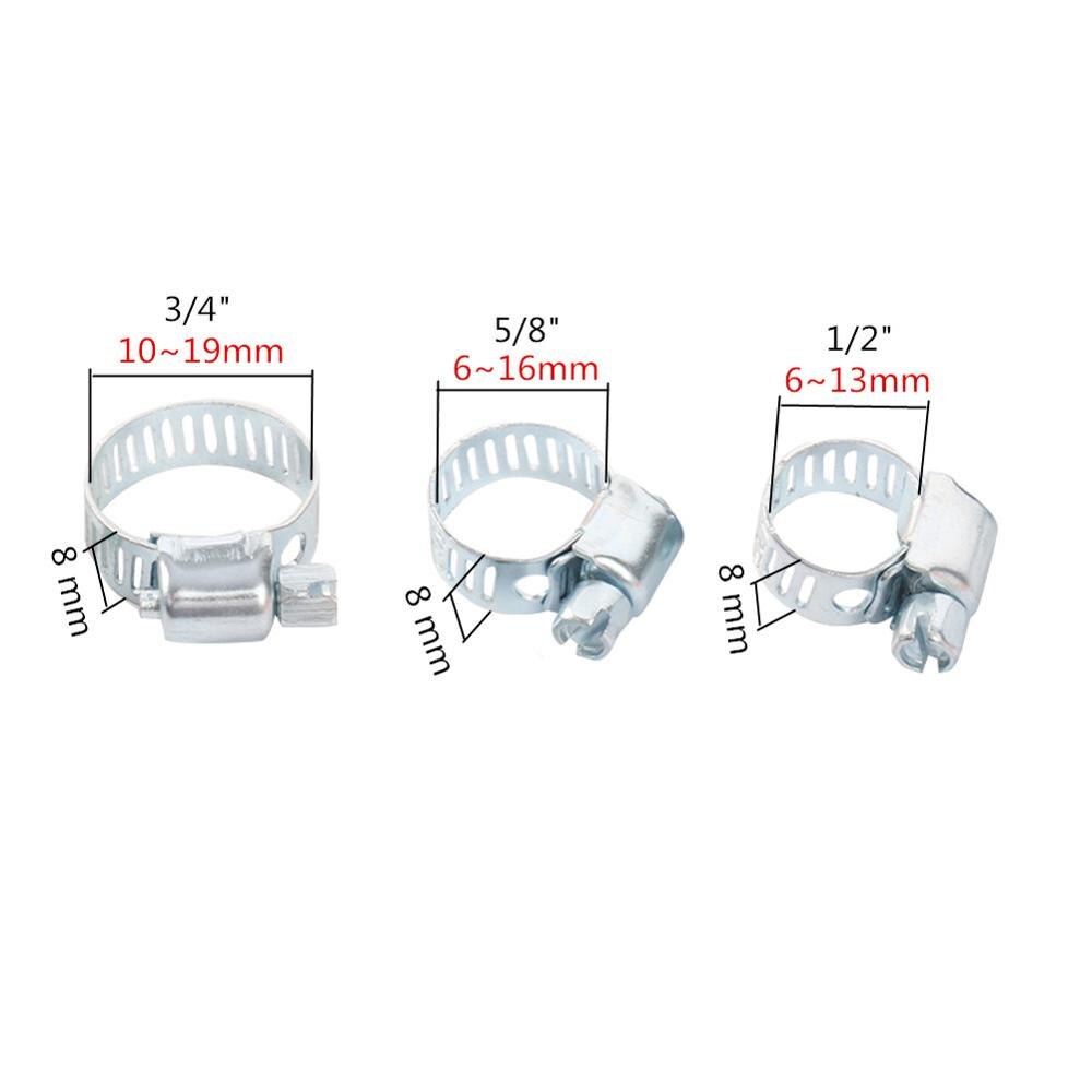 20 Pcs 3 Size Iron Worm Drive Hose Clips High Qulity Hose Clamp Fuel Pipe Tube Fastening Gear Clamp Water Pipe Fixed Buckles