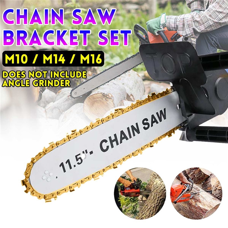 M10/M14 Electric Saw Parts Chainsaw Bracket Set Changed 100 125 150 Angle Grinder Into Chain Saw Upgrade