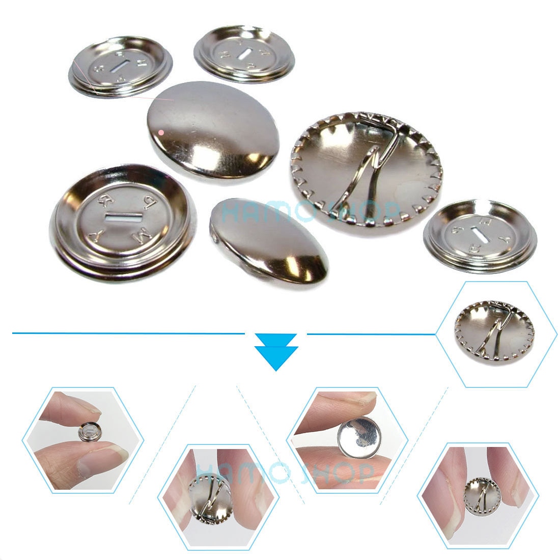 10pcs Set/Lot Metal Self Cover Buttons Bread Shape Round Fabric Cloth Buttons Handmade Fabric Cover Button Craft DIY Accessories