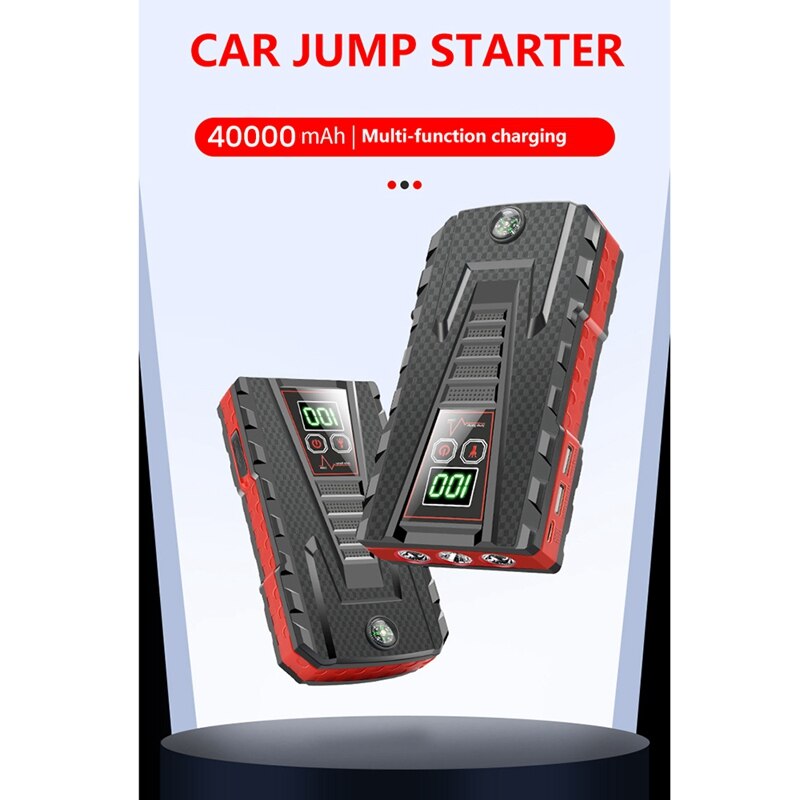 40000MAh 12V Car Portable Jump Starter Power Bank Car Battery Booster Charger Starting Device Petrol Car Starter US Plug