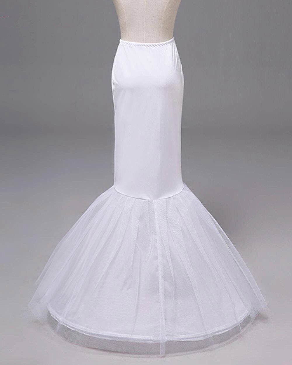 White/Black Long Mermaid Petticoat 1 Hoops Adjustable Wedding Party Dresses Crinoline Underskirt saiote de noiva: white