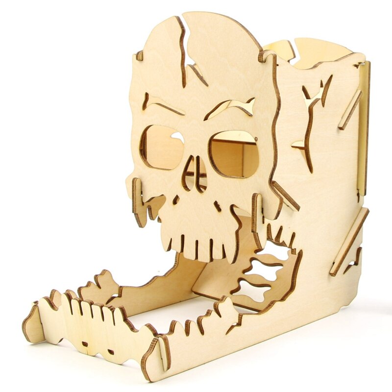 Skull terning tårn tre skull carving terninger enkel rulleboks for rpg brettspill