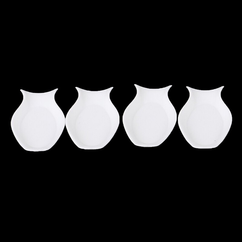 4Stck dauerhaft Mini Fisch bilden Lebensmittel Weiß Gerichte Geschirr Mini Puppe Haus Zubehör Puppenhaus Tabletts Platten Puppe Küche Spielzeug