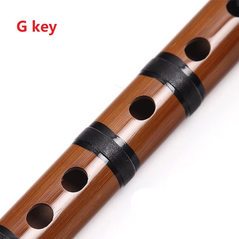 2-section Bamboo Flute Single-plug White Copper Nylon Thread Folk Musical Instrument C/D/E/F/G Key With Bag Glue Membrane: 01