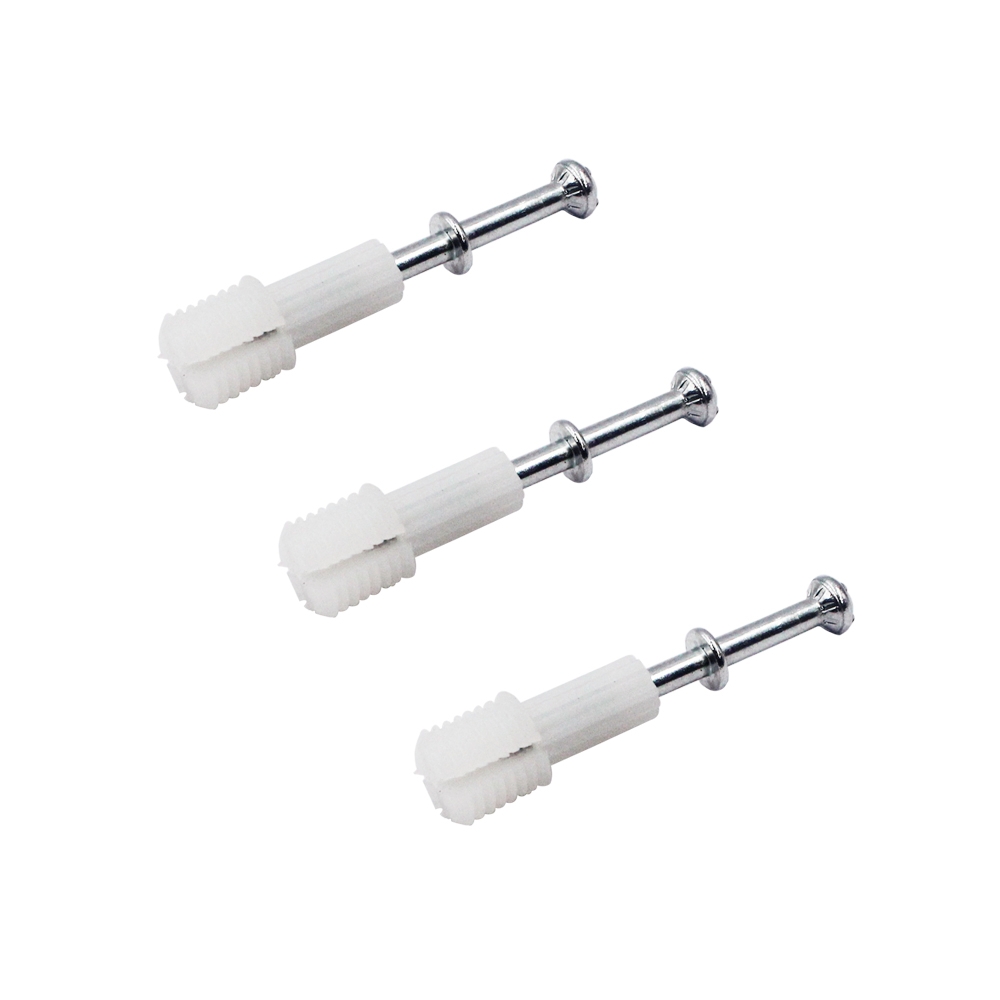 L 51Mm Garderobekast Meubelconnector Verdikte Excentrische Wielschroefbevestigingsmiddel M10 Witte Snelpasstang 2 In 1 Schroefset