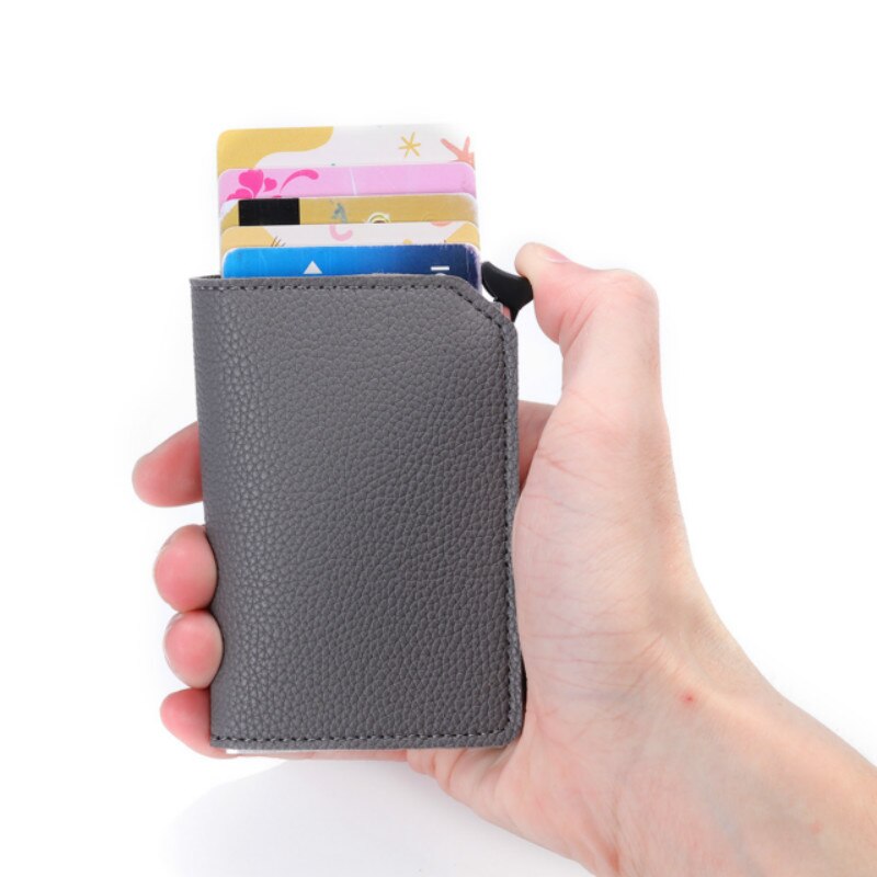 Zovyvol Rfid Pop-Up Clutch Multi Mannen En Vrouwen Unisex Card Case Multi Smart Wallet Carbon Fiber Anti-Diefstal Kaarthouder