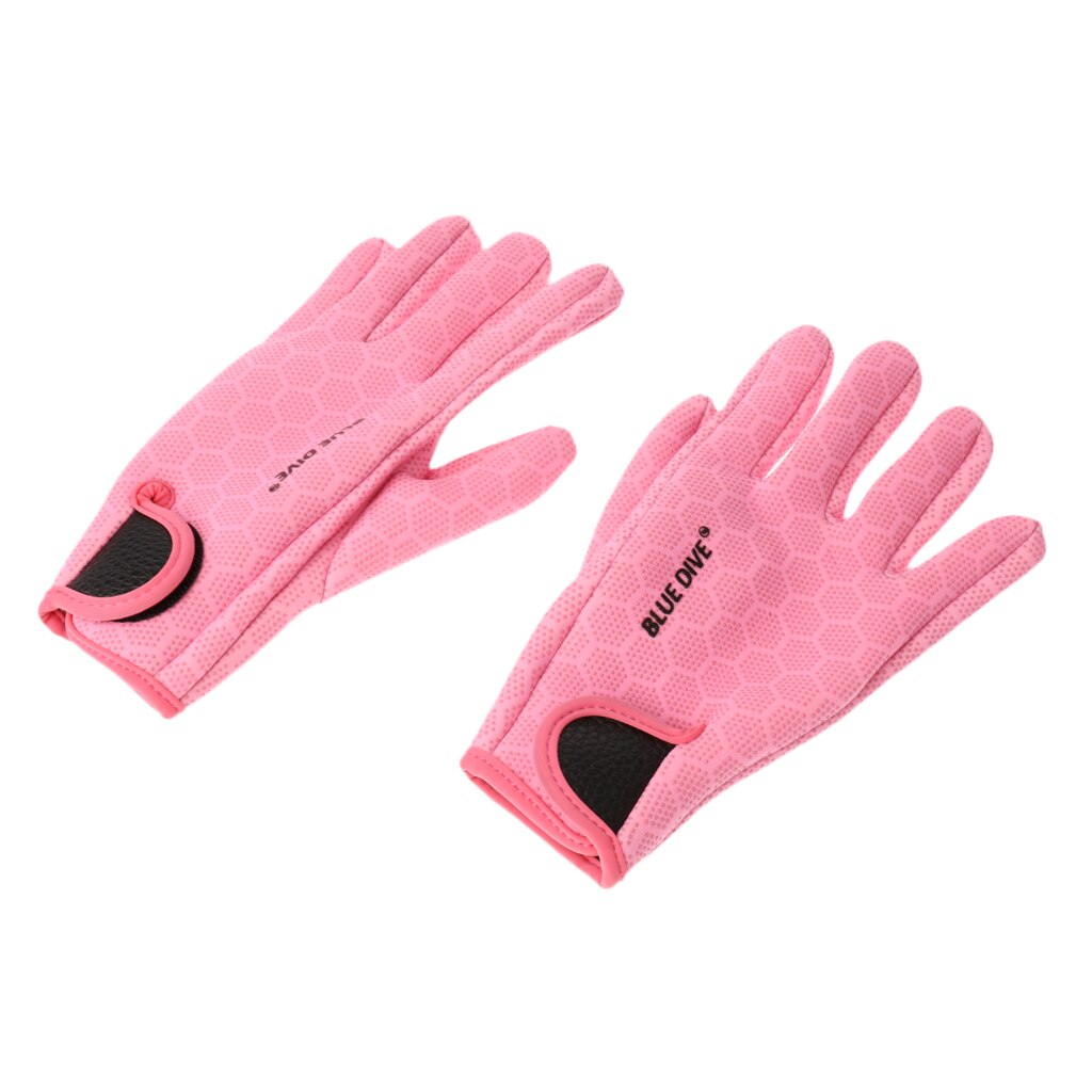 1.5mm neoprene elastico ultra antiscivolo muto guanti immersioni nuoto Surf kayak guanti da pescatore tutto'aperto a prova di freddo: rosa / S
