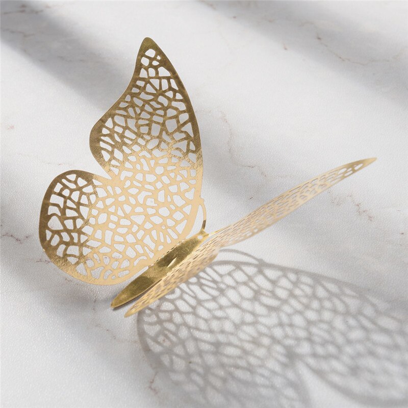 12 Uds 3D hueco de la pared pegatinas de Mariposas para nevera para decoración del hogar Mariposas Decorativas decoración de la pared de Mariposas Decorativas 3
