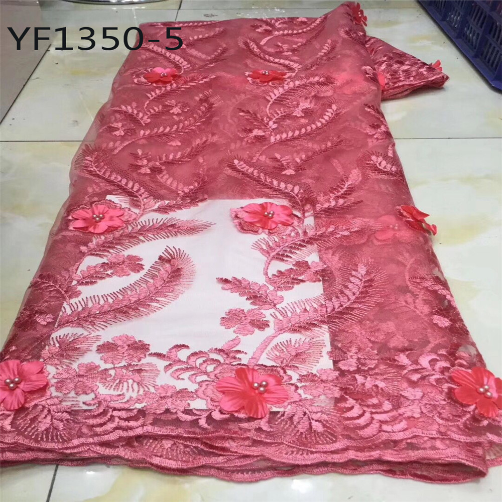 Pfirsich farbe günstige preis bestickte spitze stoff für hochzeit kleid: 5