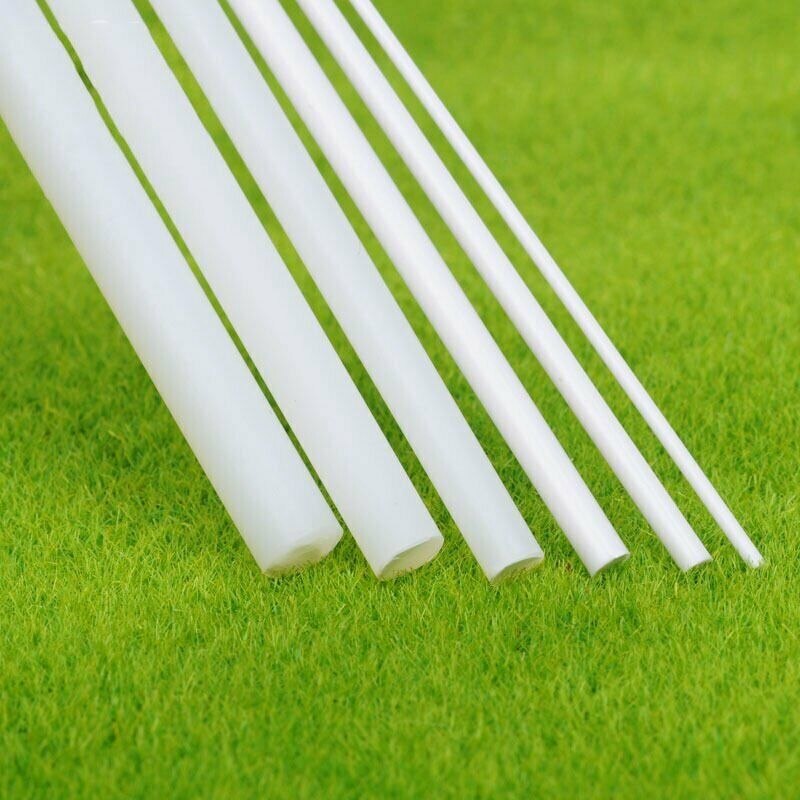 Barre ronde en plastique ABS blanc, 5 pièces, solide, 250mm x 1 à 6mm, matériel de bricolage,