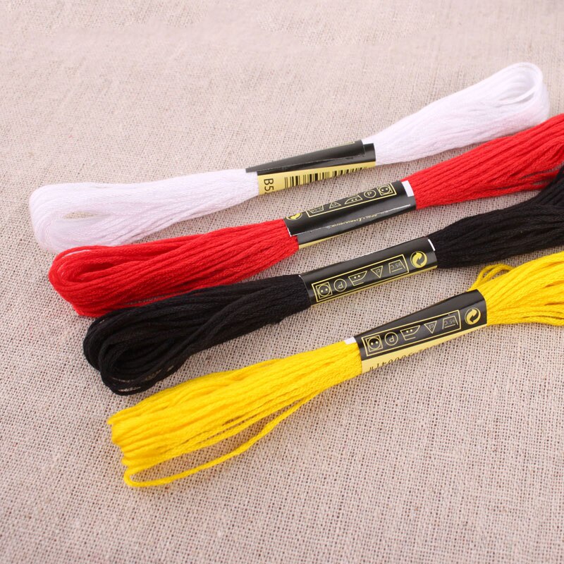 24 skeins white black red golden cross stitch embroidery cotton Strings thread line Crafts Friendship Bracelet lappet threads