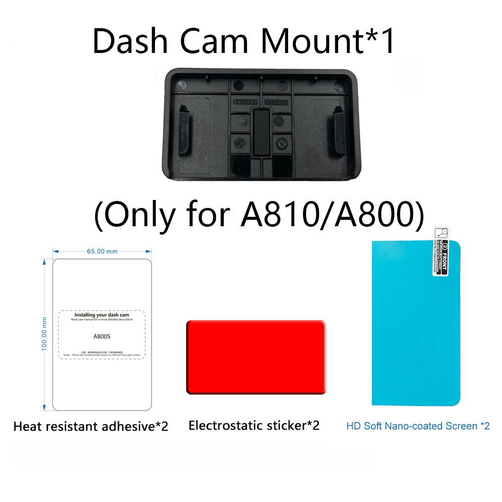 Voor 70mai Dash Cam Mount Voor 70mai Dash Cam A810 Mount Voor 70mai A810 Auto Dvr Vhb Sticker Houder Statische Stickers: Oranje