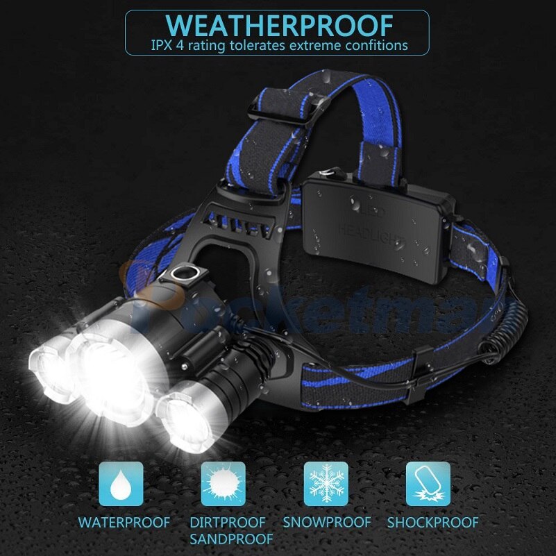 Super Leistungsstarke Sensor Scheinwerfer Wiederaufladbare Körper Motion Sensor Scheinwerfer Wasserdichte LED Kopf Licht USB Kopf Vorder Taschenlampe 18650
