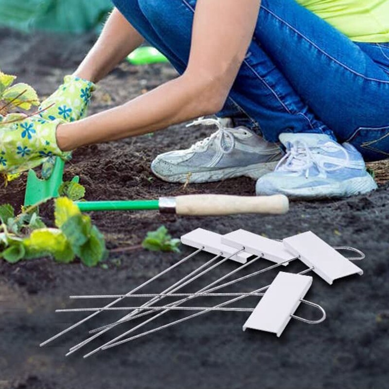 30-- pack metalen plantenlabels , 10.6 inch tuinmarkeringen herbruikbare kwekerijlabels voor groenten, kruiden en bloemenkas