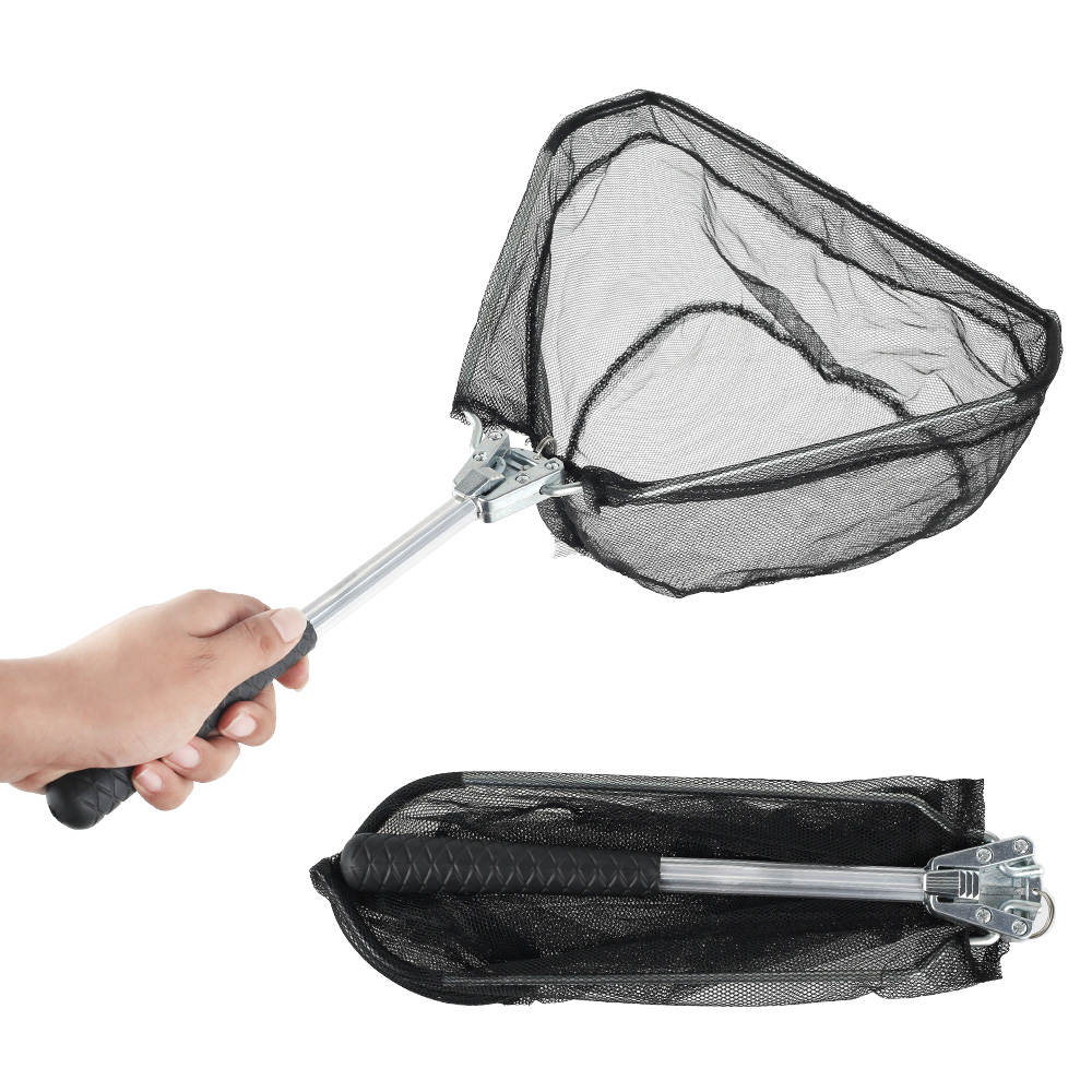 Floating Fishing Net Portable Folding Triangular Landing Fishing Net Trout Catch Release Durable Nylon Mesh Fly Fish Landing Net