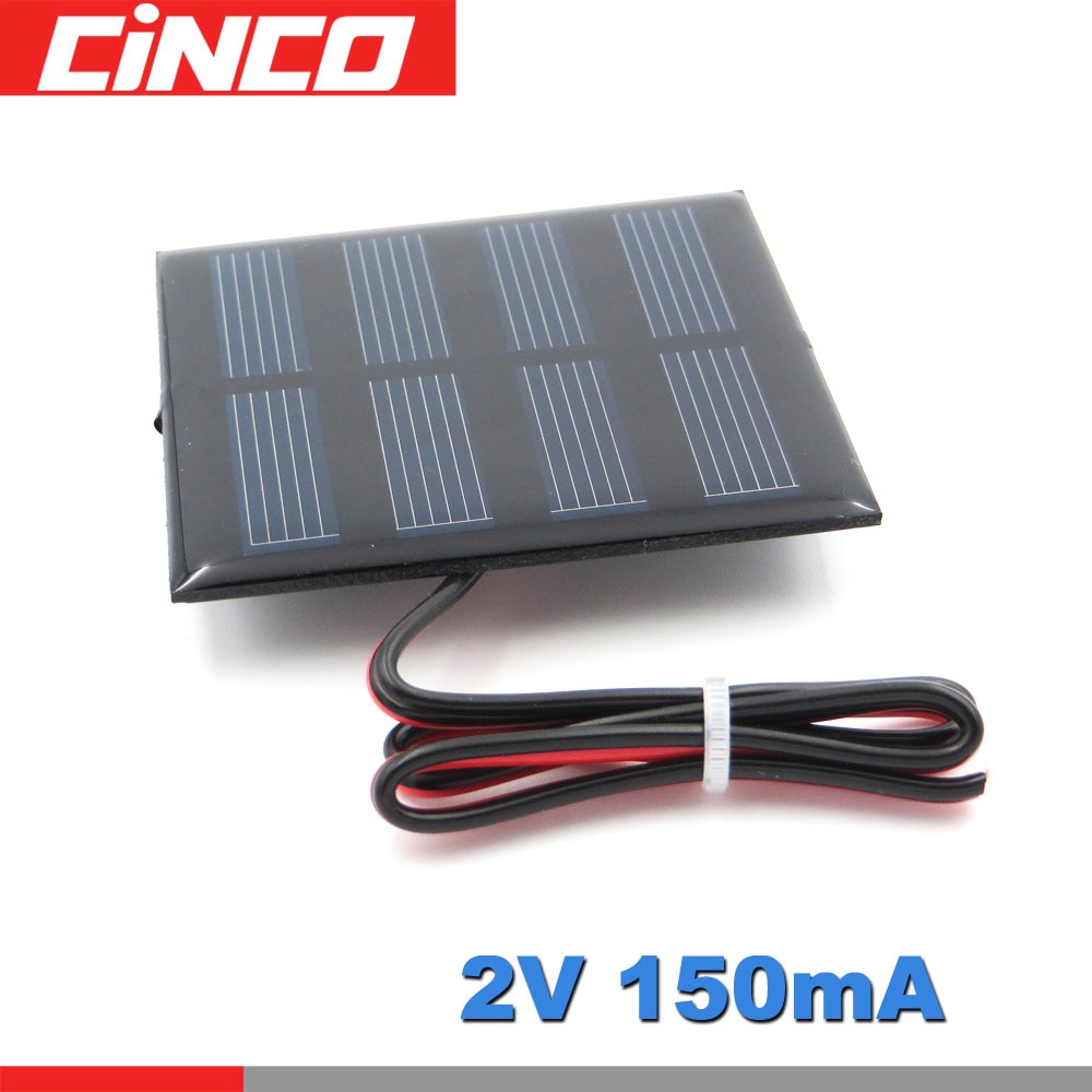 2 V 150mA 0.3W with 30cm extend wire Solar Panel Polycrystalline Silicon DIY Battery Charger Small Mini Cell cable toy 2V Volt