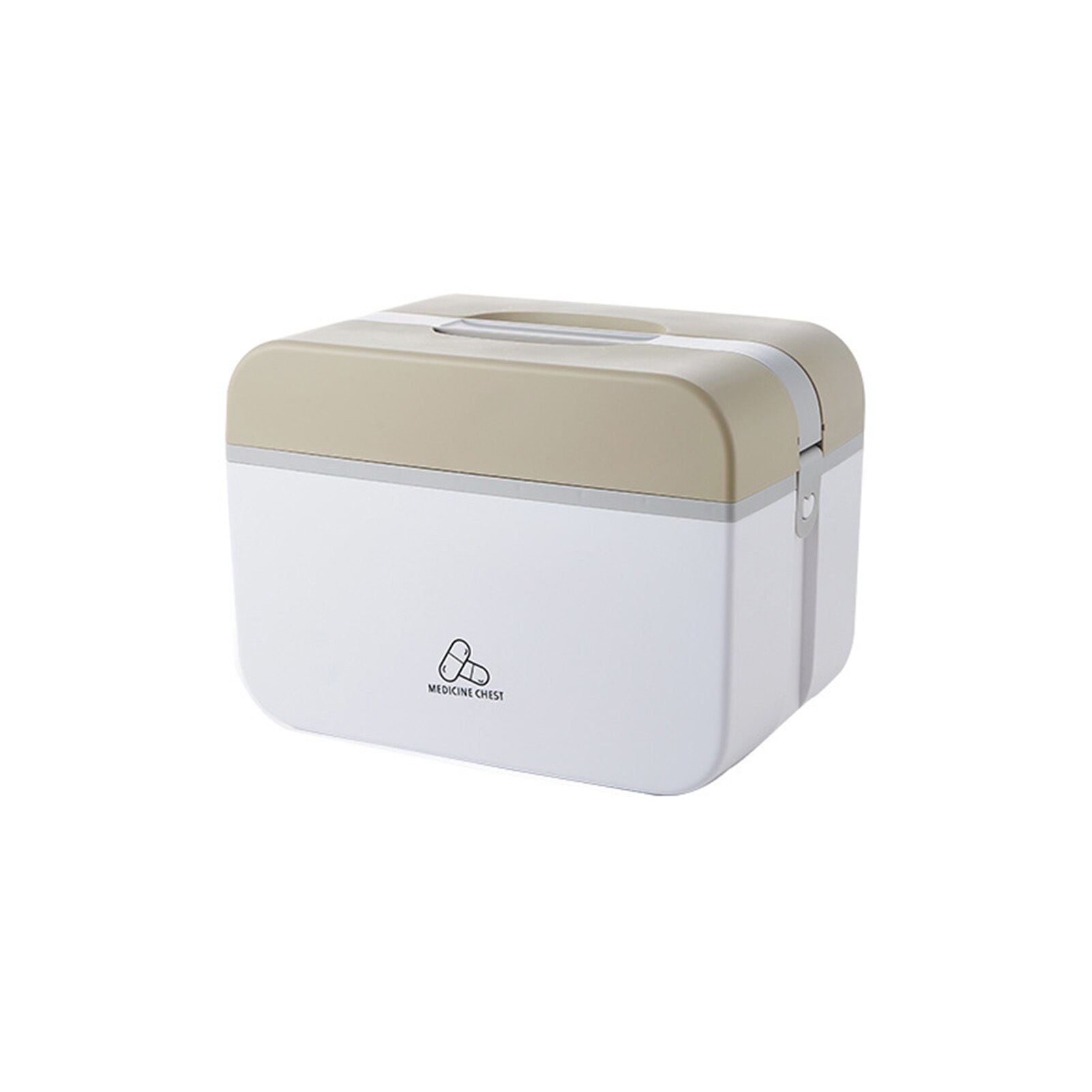 Medicine Storage Box Foldable Safe Portable Medicine Organizer Pill Box Splitters Pill Storage Organizer Container: Brown L