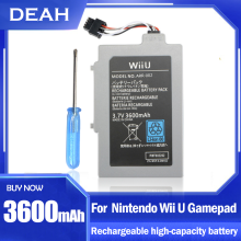 Paquete de batería recargable para Nintendo Wii U, 3,7 V, 3600mAh, ARR-002, controlador de mando, batería de repuesto con paquete de herramientas