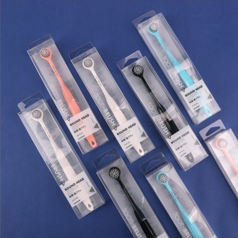 1sets Soft bristle Couple Toothbrush Round Head Brush antibacterial Adults Toothbrush Dental Care Cleaning Teeth