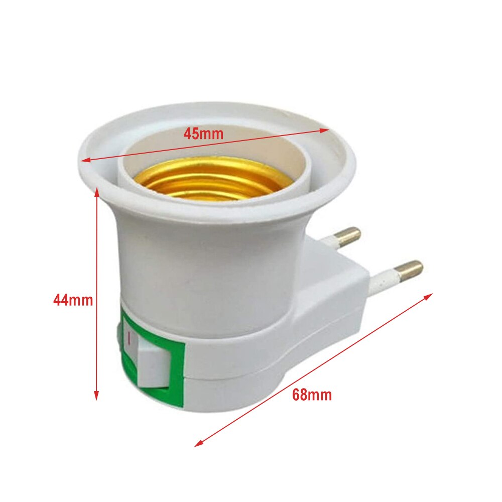 E27 EU Plug Adapter Convenient LED Light Socket Extension Converter With Switch Bulb Base for Home Kitchen Energy Saving Holder