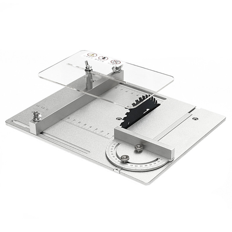 Mini Table de scie circulaire en Aluminium, plateau d&#39;insertion, avec Guide de jauge d&#39;onglet, établi pour le travail du bois