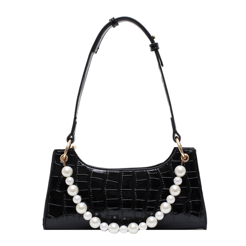 Women Handbag Retro Alligator Leather Subaxillary Bag Vintage Small Totes Bag Female Luxury Pearl Shoulder Bag Lady Clutches