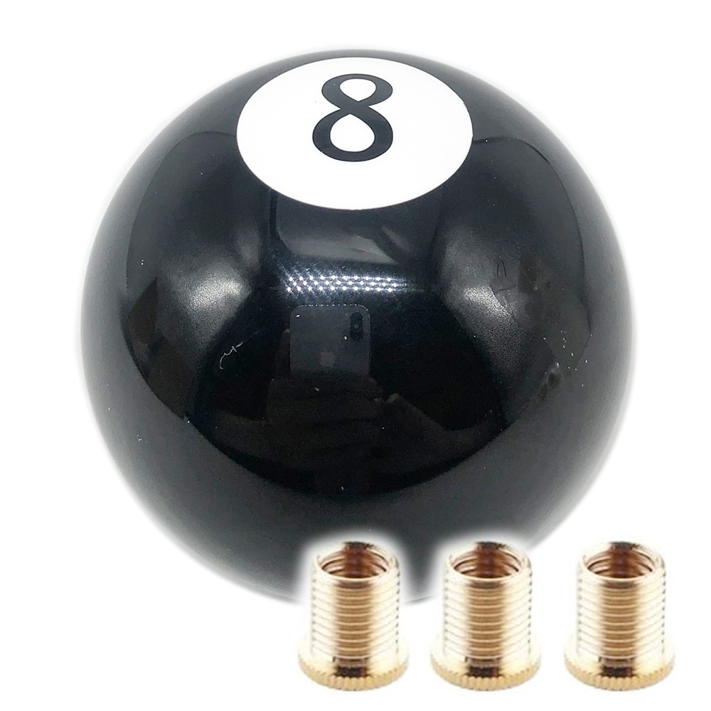 Schwarz 8 acht Schwimmbad Billard Ball Schaltknauf w/ Adapter Universal- Fahrzeug beim/MT Schalthebel Hebel Kopf