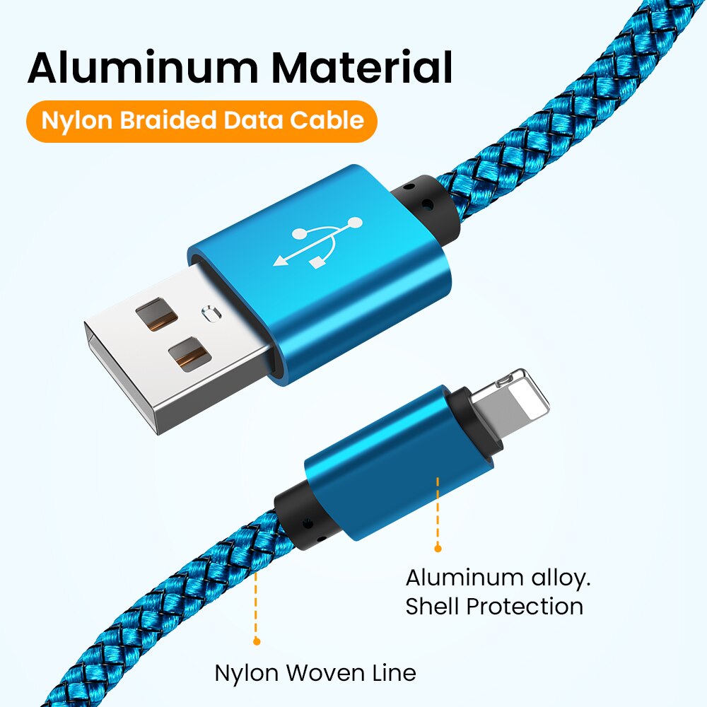 Kolorowy kabel USB do ładowania danych dla iPhone 12 11 Pro XS Max XR X 5s 6s 6 7 8 2.4A szybka ładowarka pochodzenie przewód 1/2/3m