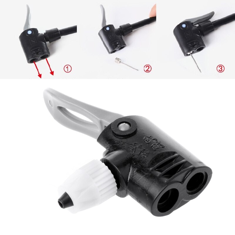 Fiets Pomp Nozzle Valve Connector Adapter Dual Head Pompen Onderdelen Gereedschappen