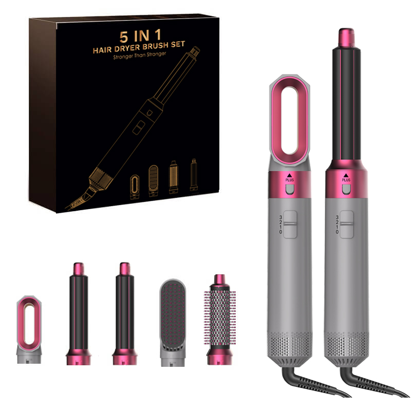Professionele 5-in-1 Föhn Kam Set Heteluchtstyler voor Curling Rechttrekken Volumizing - Haarverzorging Tool Kit voor thuisgebruik