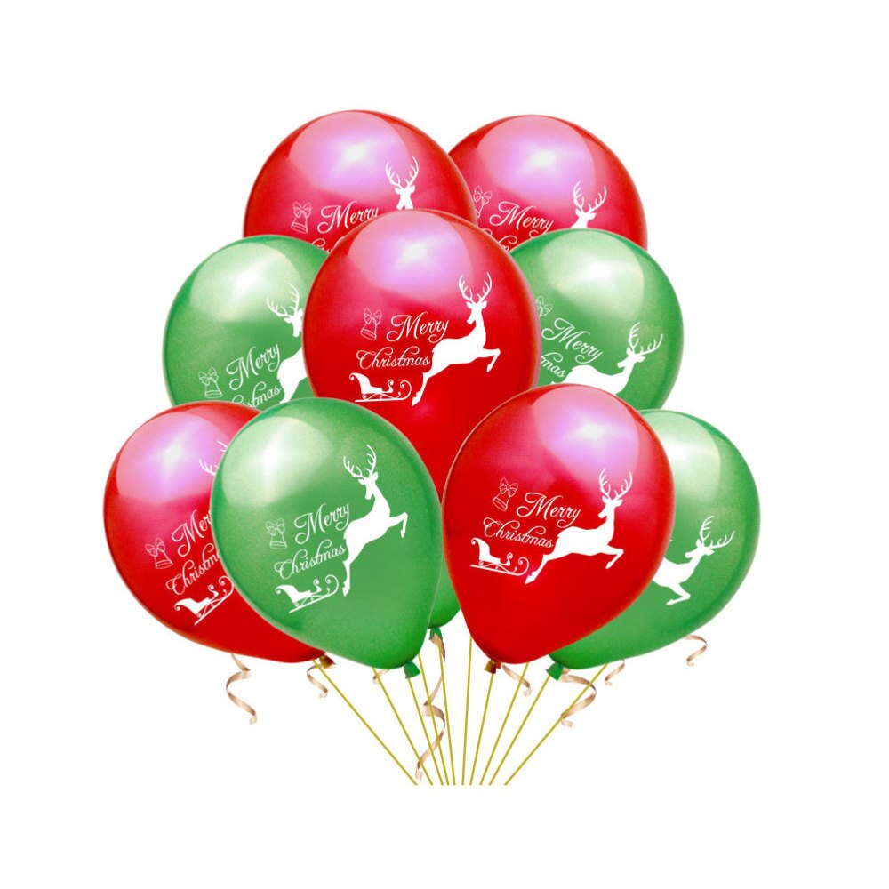 Letter 12 Inches Merry Christmas Elk Printed Decoration Ornament Latex Balloon Party Balloon for Christmas
