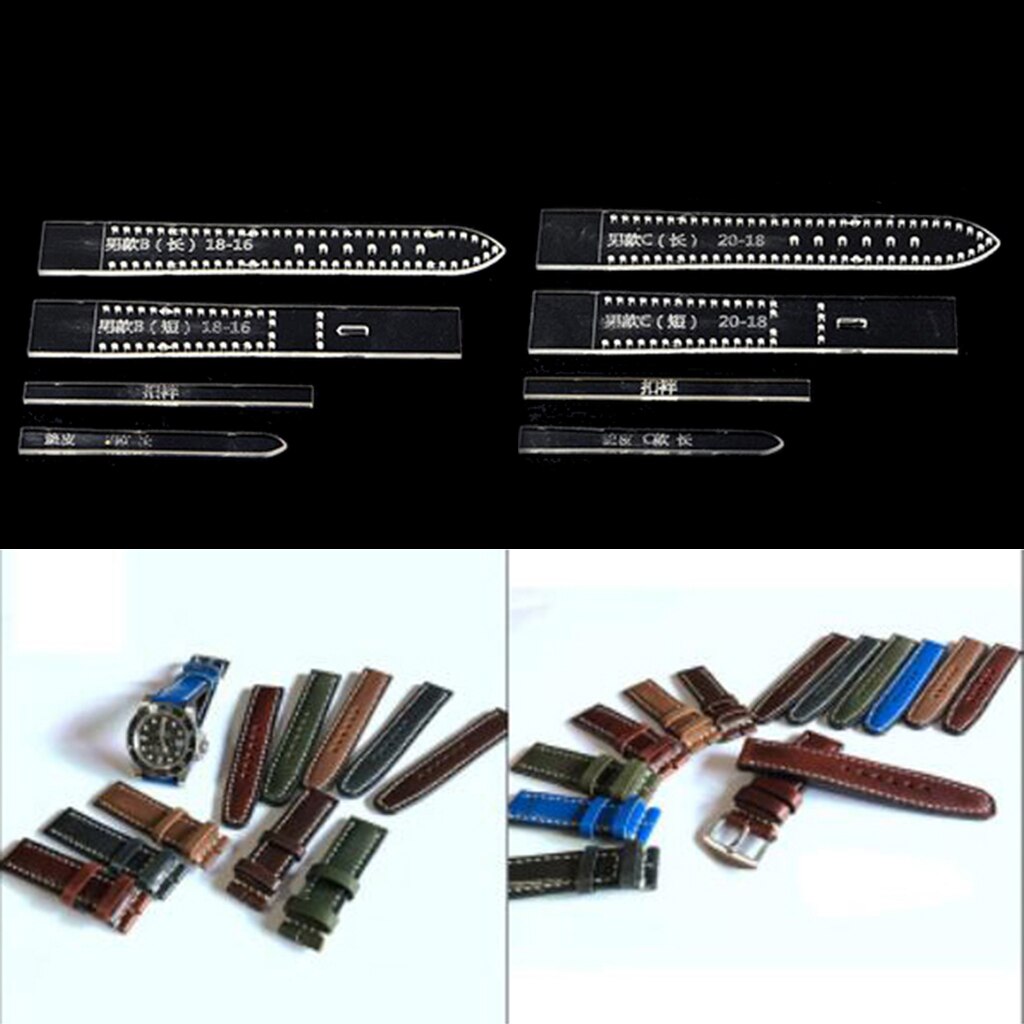 2 setzt Männer Frauen Uhr Gurt Band Acryl Leder Handwerk Vorlage aufbringen für DIY Armbinde Machen
