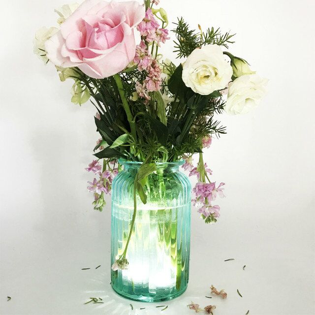 LED Submersible led light for wedding party remote control Battery operated vase party Glass lantern light for wedding