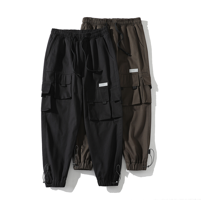 Trend Ladung Hosen Männlichen Multi-Tasche Schwarz Armee Hosen Japan Stil verlieren Jahrgang Jogger keuchen männer