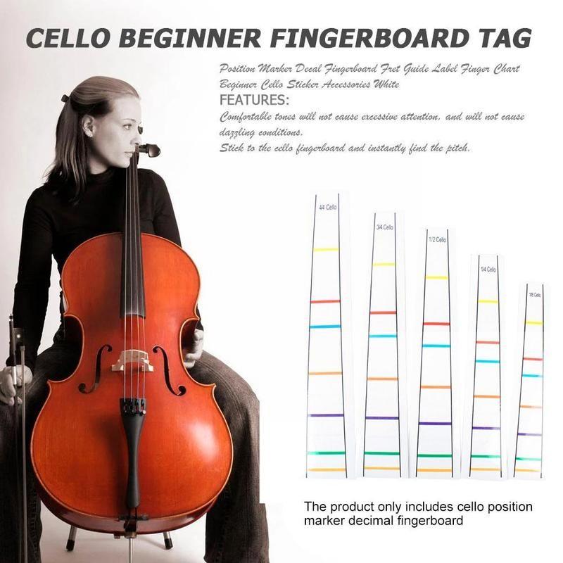 Cello Positie Marker Decal Toets Fret Gids Beginner Sticker Wit Beginner Accessoires Grafiek Wit Vinger Label Cel C6H6