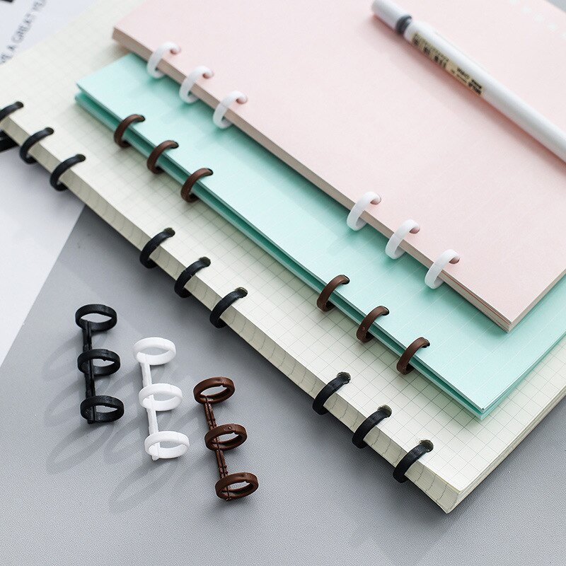 Colorful Plastic Loose-leaf Hinged Rings Binder Metal Notebook Ring DIY Books Binding Clamp Binder Desk Calendar Circle