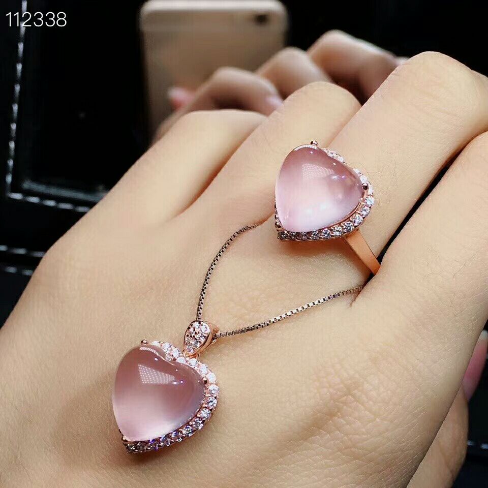 thumbnail: Natuurlijke Hartvormige Kristallen - Set Van 24 Stuks, Rozenkwarts, Voor Decoratie, Meditatie & Sieraden