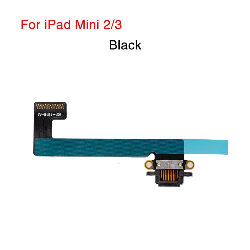 1 pçs doca de carregamento usb para ipad 2 3 4 5 6 ar 1 2 mini 1 2 3 4 pro 9.7 carregador porto de carregamento doca conector usb cabo flexível dados: For Mini 2 3 Black
