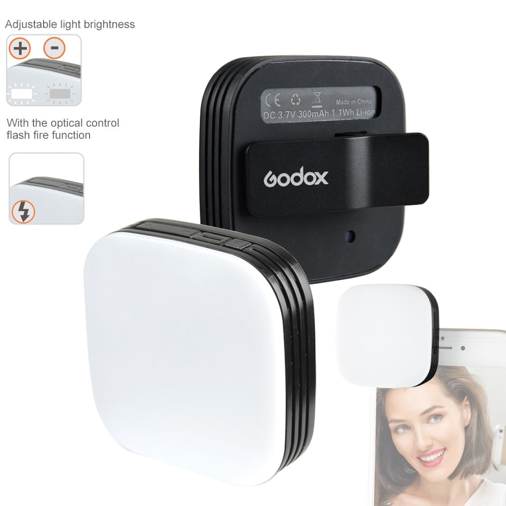 Godox LEDM32 luz LED integrada batería de litio ajustable brillante portátil de lujo Mini Selfie luz LED para Smartphone