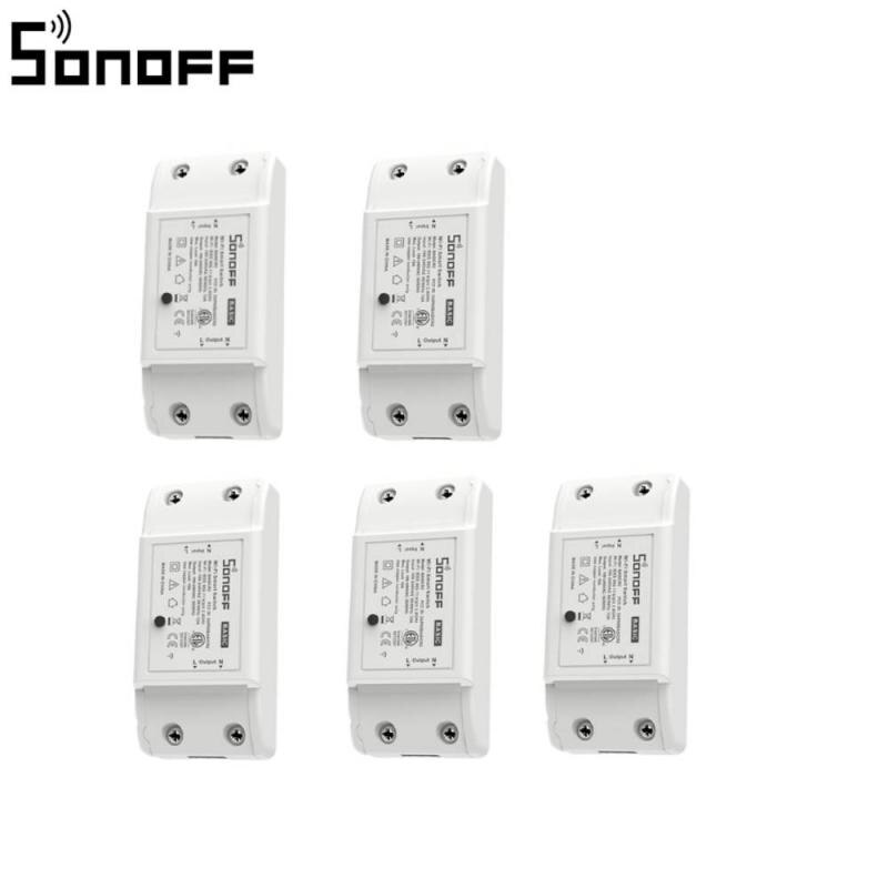 SONOFF Basic R2 10A WiFi DIY Smart Switch Remote Controller Smart Home Light ON/OFF Module Work With EWeLink Alexa Google Home: 5 pcs