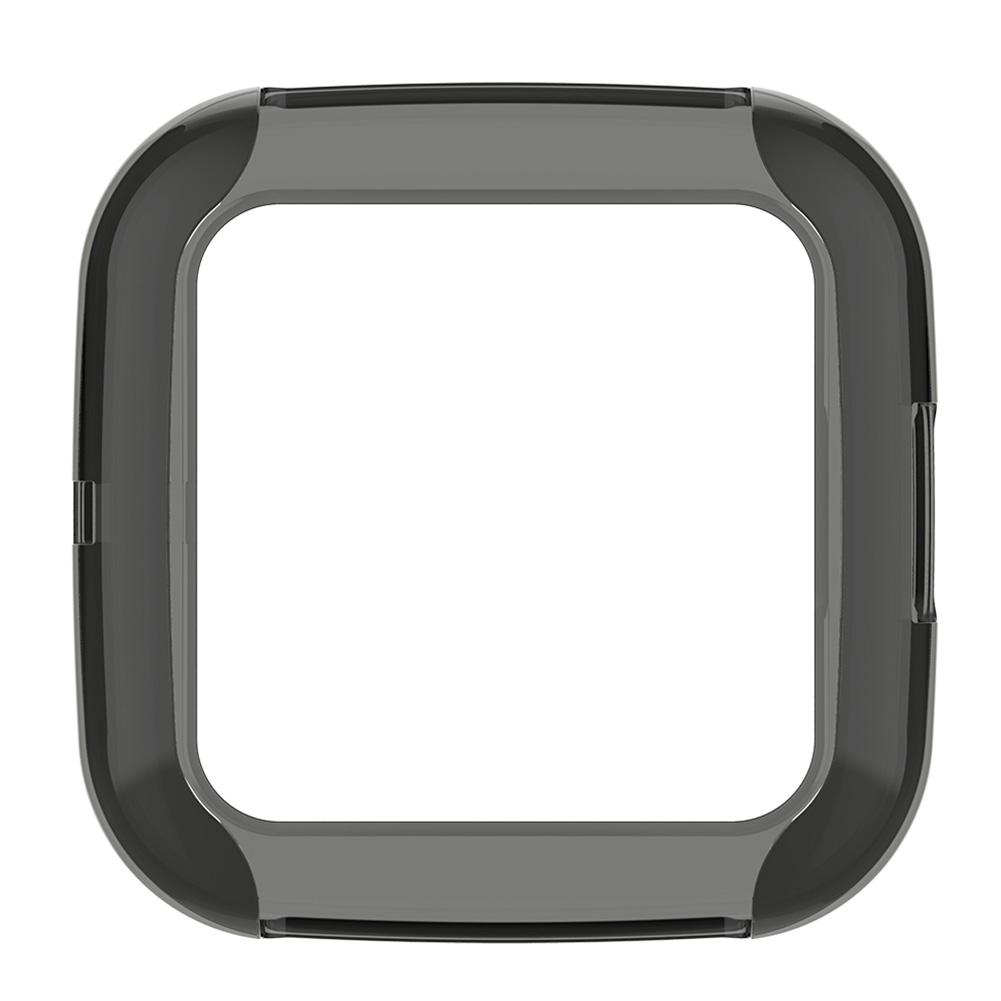 6 farben Ultra-dünne, Weiche TPU Schutz fallen Abdeckung Klar Schutzhülle Für Fitbit Versa 2 Band Clever Uhr Bildschirm Schutz: schwarz / Half Coverage