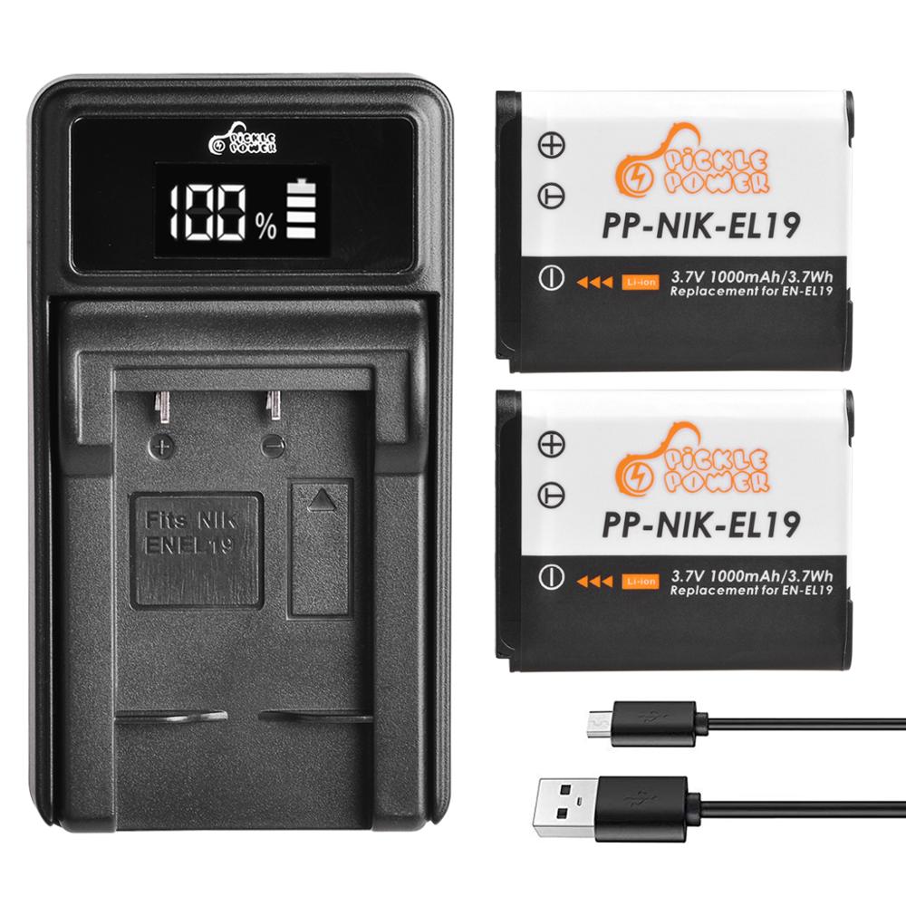 EN-EL19 EN EL19 NP-BJ1 Battery For Nikon Coolpix S2600 S2700 S3100 S3500 S4100 S4150 S4400 S5200 S6400LED USB Charger: Roze