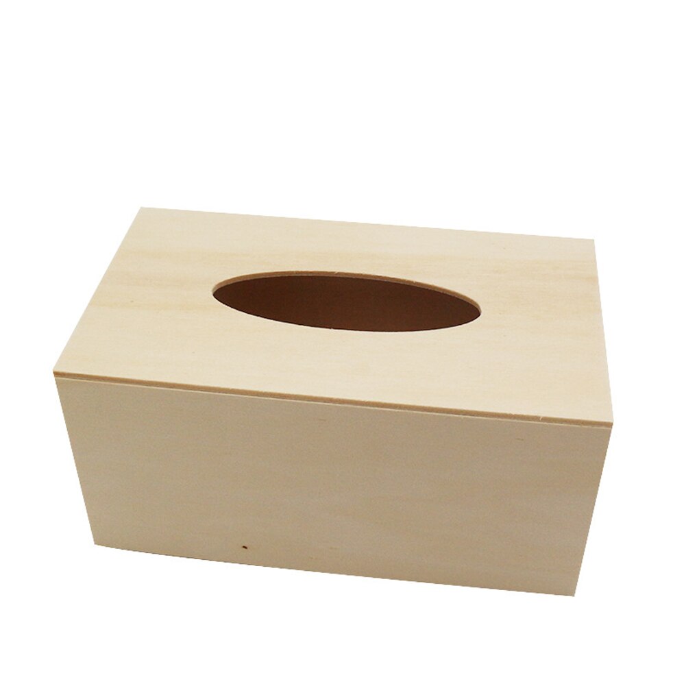 Accessory Dustproof Solid Wood Rectangle Clay Tissue Box Craft Decoration White Blank Lightweight Home Durable Water Resistance: L